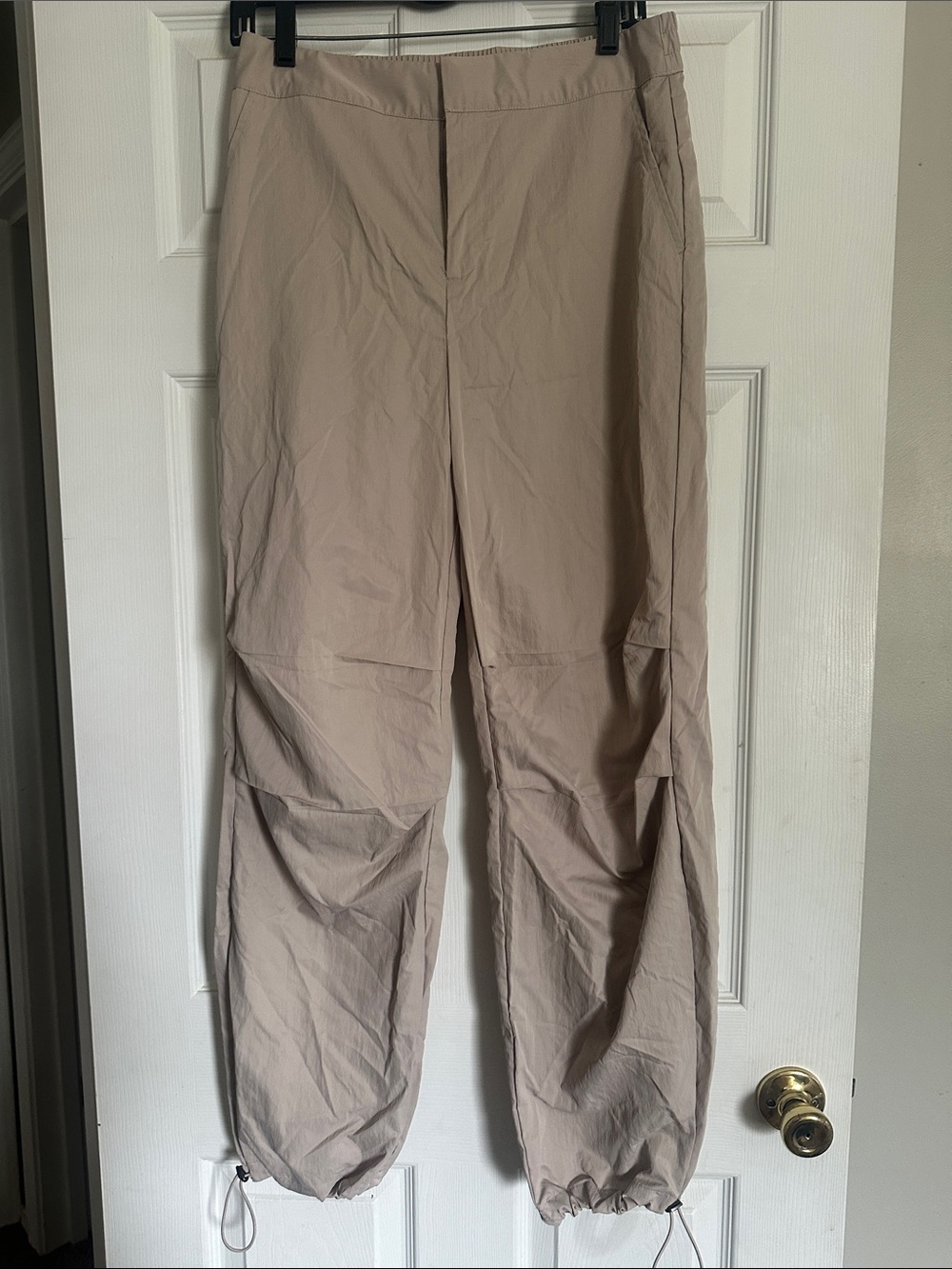 Lightweight Beige Cargo Jogger Pants